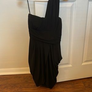 Black one shoulder mini dress